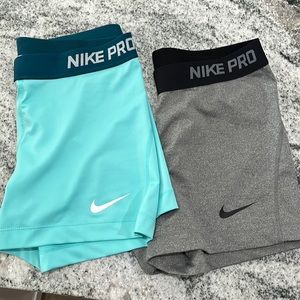 2 pairs of Nike Pro shorts size L. Mint, like new , worn once